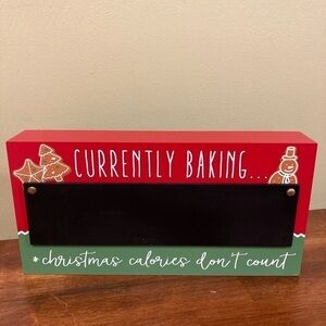 NEW WOODEN CURRENTLY BAKING CHALKBOARD SIGN